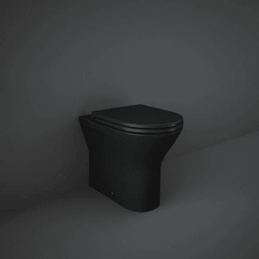 RAK Feeling Back To Wall Rimless Curved Toilet Pan Matt Black
