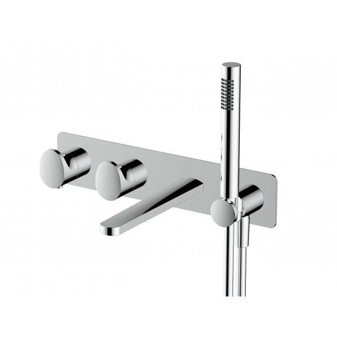 RAK  Horizontal Dual Outlet Thermostatic Concealed Shower Valve with Handset and bath spout in Chrome (-Portofino, -Positano and -Ishia)