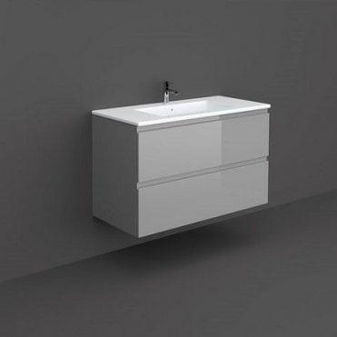 Rak Joy 1000mm Wall Hung Basin Unit Urban Grey Inc Basin