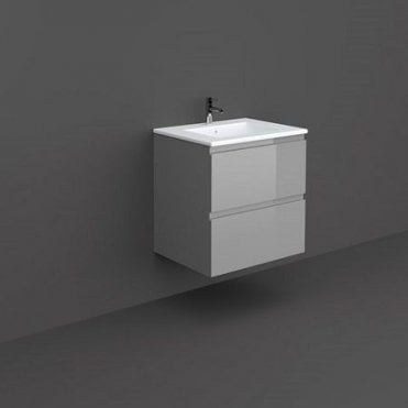 Rak Joy 600mm Wall Hung Basin Unit Urban Grey Inc Basin