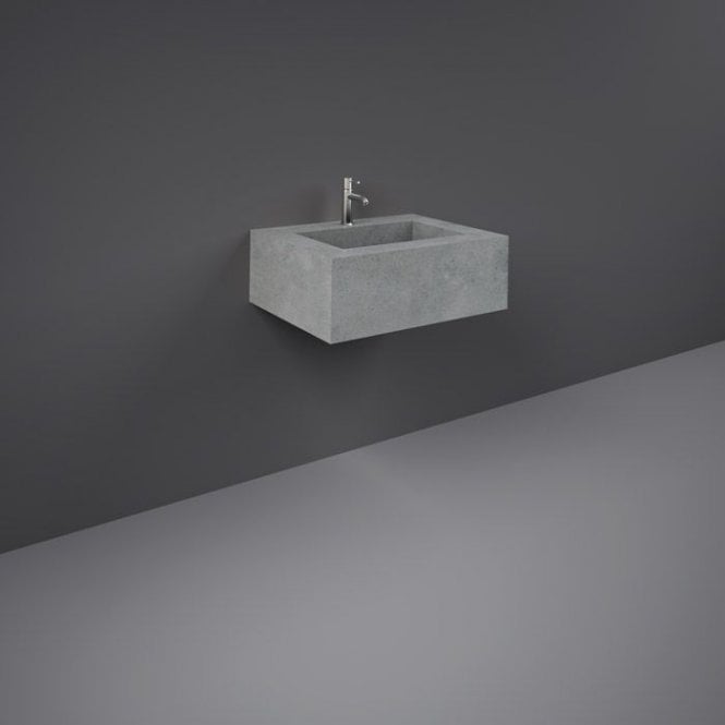 RAK -Precious 600mm Wall Mounted Counter Wash Basin with 1th in Surface XL Cool Grey