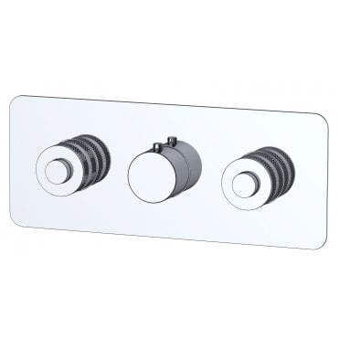RAK-Prima Tech Dual Outlet Concealed Thermostatic Shower Valve with Back Plate (Horizontal)