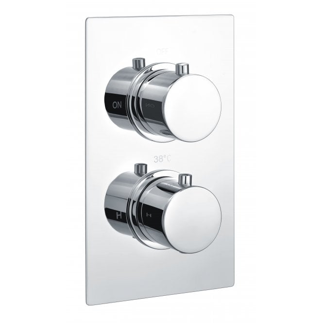 RAK Round Single Outlet, 2 Handle Thermostatic Concealed Shower Valve