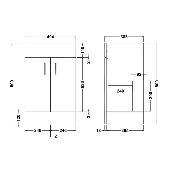 RAK Series 600 Cloakroom Toilet Vanity Suite 500mm