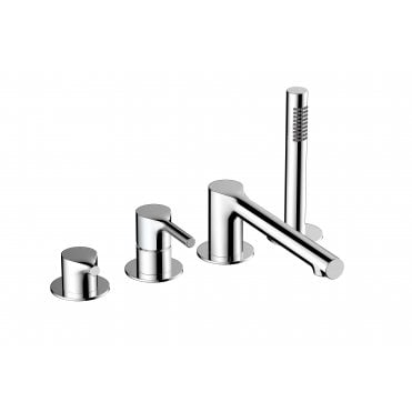 RAK-Sorrento 4 Hole Deck Mounted Bath Shower Mixer in Chrome