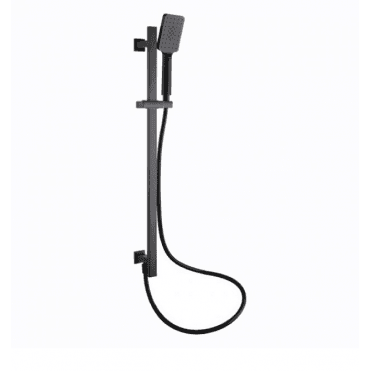 Square Slide Rail Kit with Integral Wall Outlet in Black
