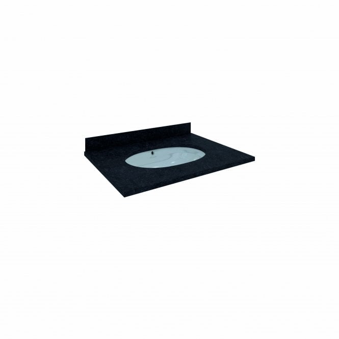 RAK -Washington 60cm Countertop 1TH in Black with Backsplash