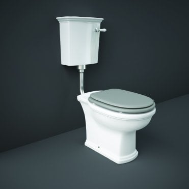 RAK-Washington Low Level WC Matt Grey Soft Close Seat (Wood)
