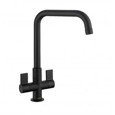 Aquaquad Dual Lever Mono Kitchen Mixer Matt Black