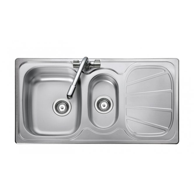 Rangemaster  Baltimore Stainless Steel 950 x 508 Half Bowl Inset Sink