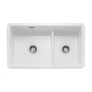 Rangemaster Rustique Ceramic Inset/Undermount 2 Bowl Kitchen Sink