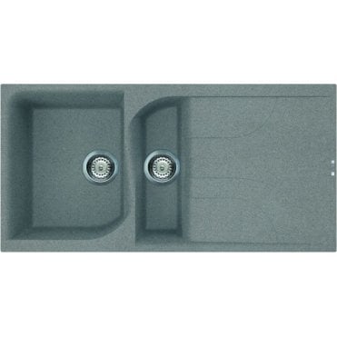 Reginox Ego 1.5 Bowl Compact Granite Titanium Silver Sink 500mm x 1000mm