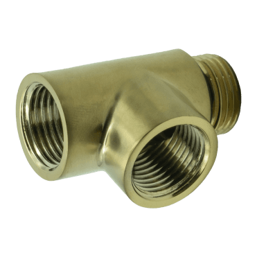Dual Fuel T-Piece Brushed Brass