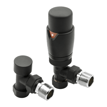 Modal TRV Angled Valves Black