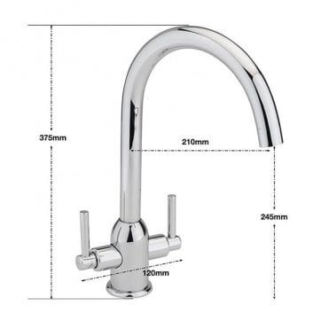 Sagittarius Kinetic Chrome Kitchen Sink Mixer Tap