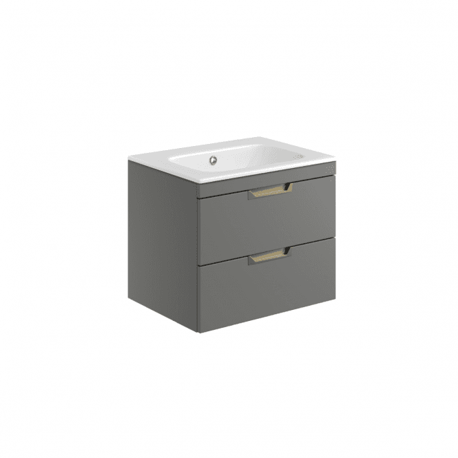 Scudo  Aubrey 600mm 2 Drawer Vanity Unit Matt Grey