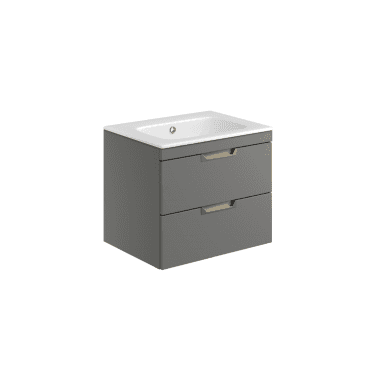 Scudo Aubrey 600mm 2 Drawer Vanity Unit Matt Grey