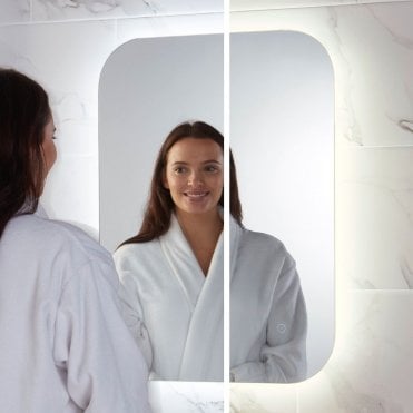 Scudo Aura Touch Sensor LED Rectangle Bathroom Mirror 600 x 800mm