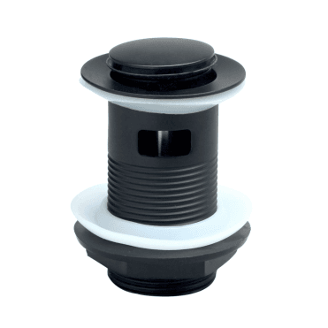 Scudo Black Round Slotted Sprung Basin Waste