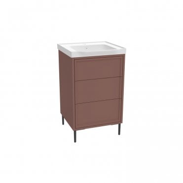 Scudo Bota 500mm Floor Standing Vanity Unit & Basin Earth Red