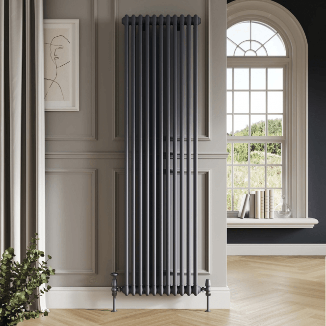 Scudo  Column Designer Radiator 2 col 1800 x 335mm 7 Sections Anthracite