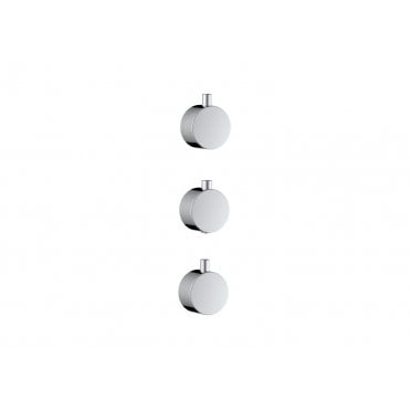 Scudo Concealed Plain Handle 3 Pack (1 Thermo 2 Flow) Chrome