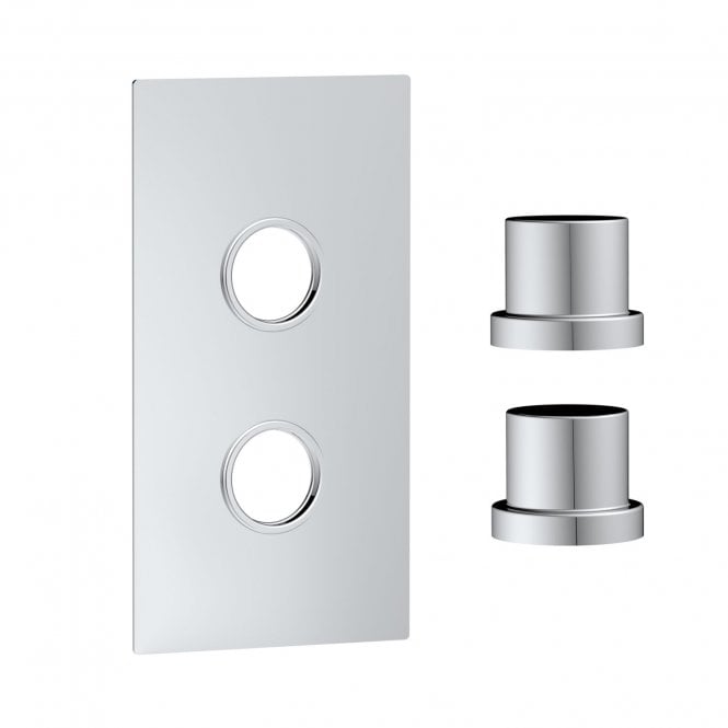 Scudo  Concealed Plate 2 Outlets Chrome with sleeve