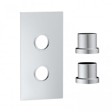 Scudo Concealed Plate 2 Outlets Chrome with sleeve