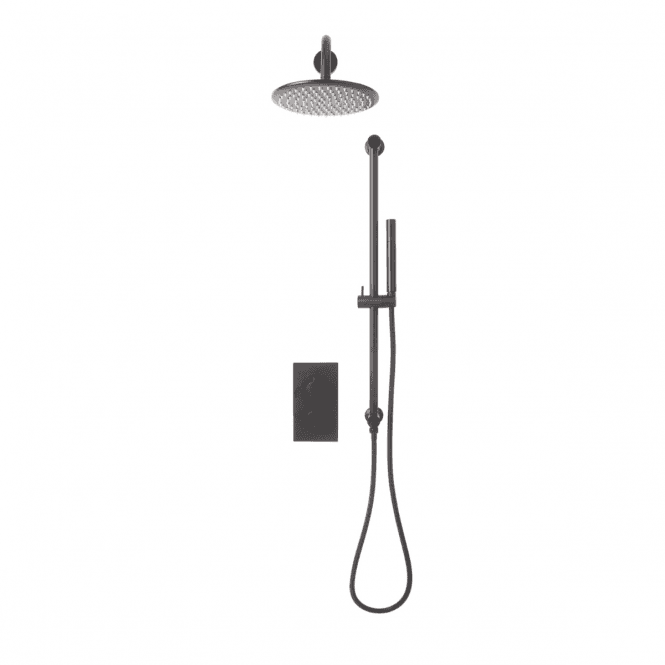 Scudo  Core Gunmetal Round Handle Head & Handset Riser Kit