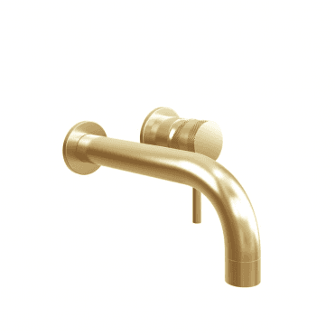 Scudo Core Wall Mounted Basin Tap Brushed Brass