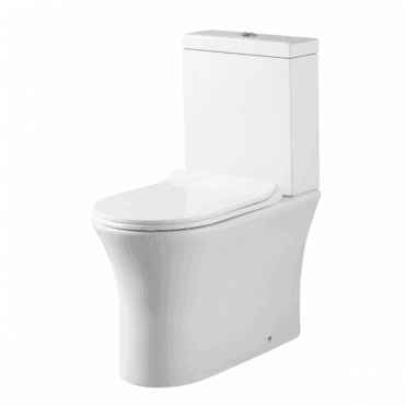 Scudo Deia Rimless Comfort Height Closed Back Toilet With Soft Close Wrap Over Seat - White