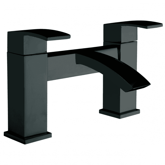 Scudo  Descent Matt Black Deck Mounted Bath Filler