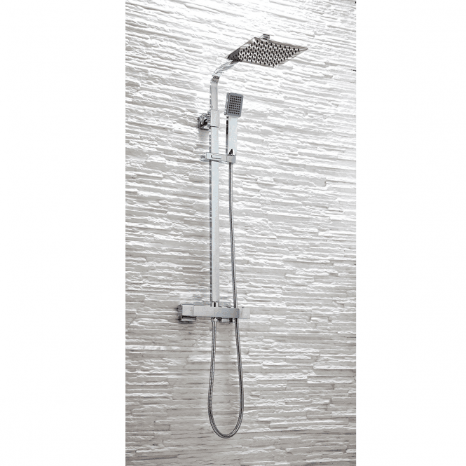 Scudo  Elliot Chrome Square Rigid Riser Shower Set