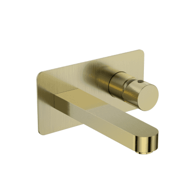Scudo Koko Wall Mounted Basin Mixer Brushed Brass