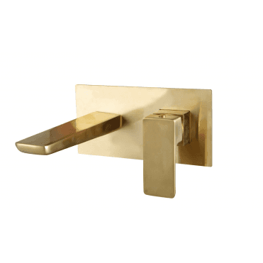 Scudo Muro Wall Mounted Basin & Bath Filler Brushed Brass
