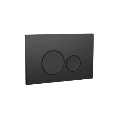 Scudo Rectangular Flush Plate With Dual Round Flush Buttons - Black