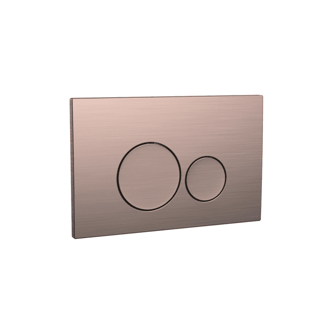 Scudo  Rectangular Flush Plate With Dual Round Flush Buttons - Brushed Bronze