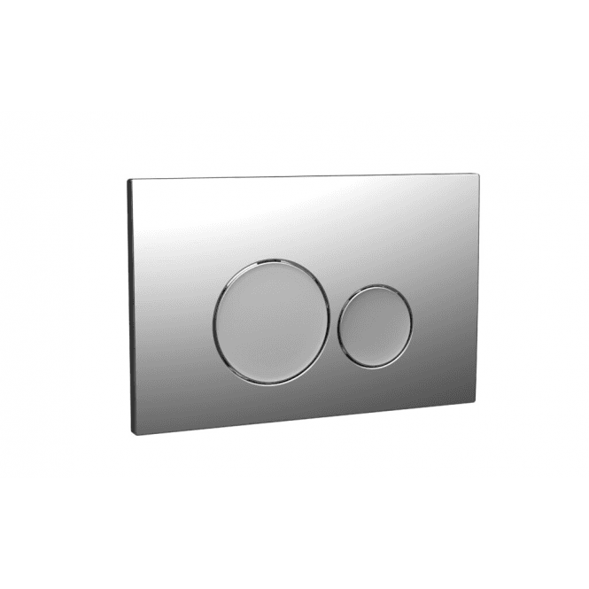Scudo  Rectangular Flush Plate With Dual Round Flush Buttons - Chrome