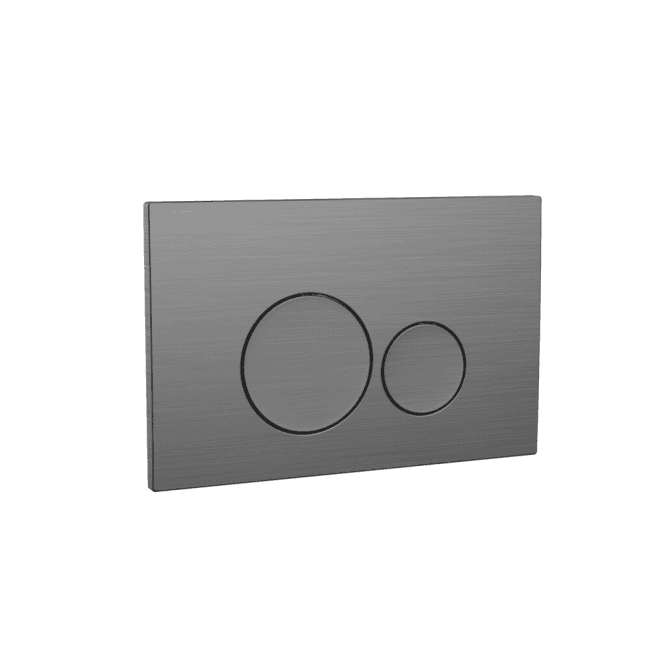Scudo  Rectangular Flush Plate With Dual Round Flush Buttons - Gunmetal
