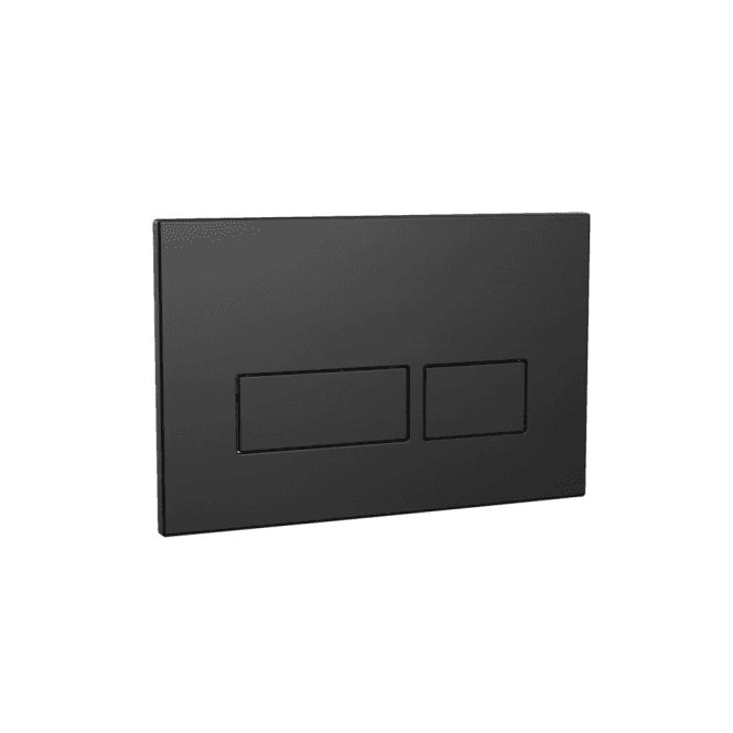 Scudo  Rectangular Flush Plate With Dual Square Flush Buttons - Black