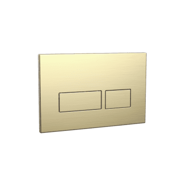 Scudo Rectangular Flush Plate With Dual Square Flush Buttons - Brushed Brass