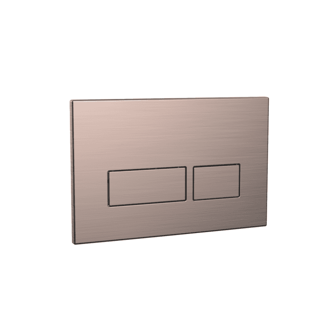 Scudo  Rectangular Flush Plate With Dual Square Flush Buttons - Brushed Bronze