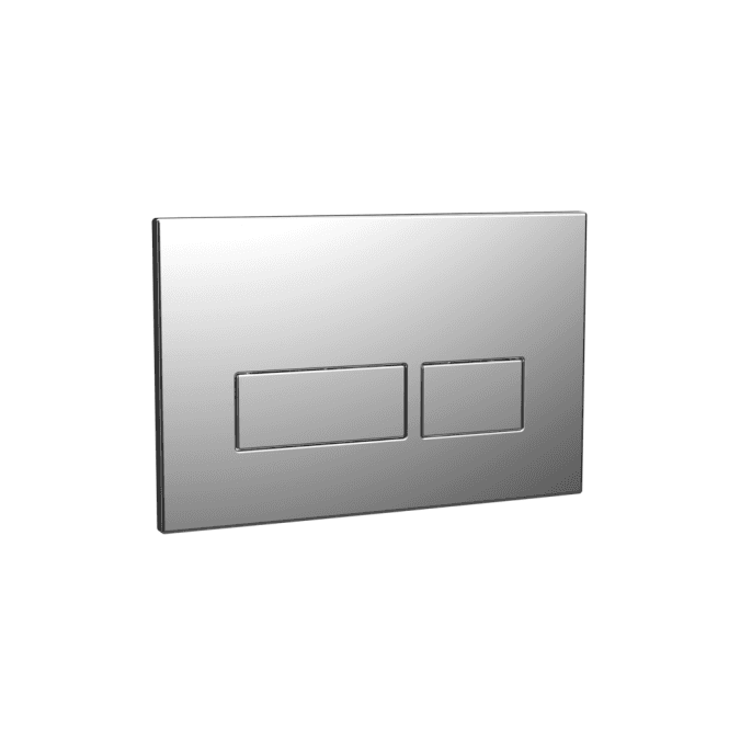 Scudo  Rectangular Flush Plate With Dual Square Flush Buttons - Chrome