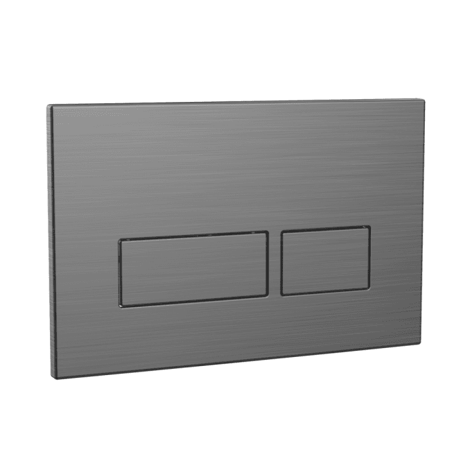 Scudo  Rectangular Flush Plate With Dual Square Flush Buttons - Gunmetal
