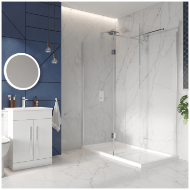 Scudo S8 8mm Wetroom Screen 1000mm with 275mm Deflector Panel