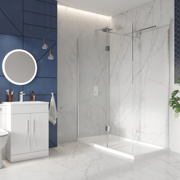 Scudo S8 8mm Wetroom Screen 800mm with 275mm Deflector Panel
