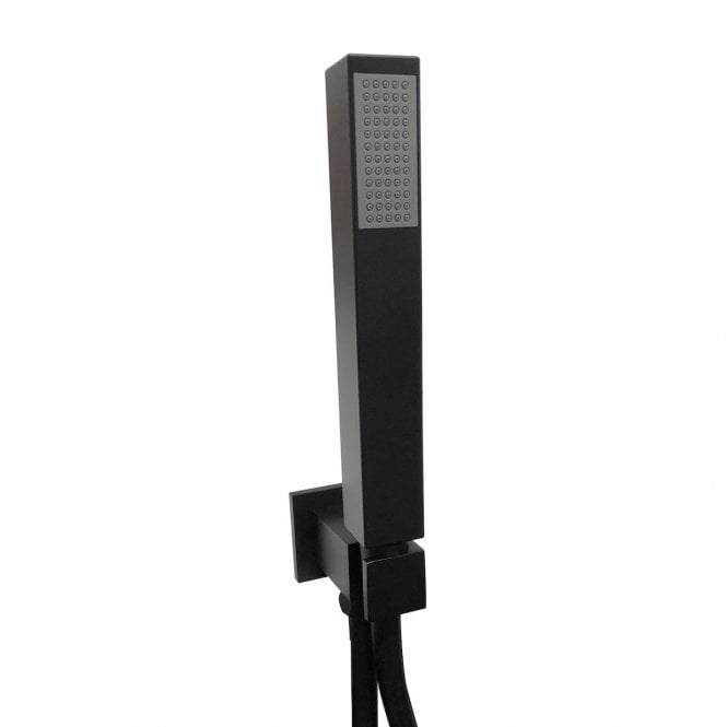 Scudo  Square Matt Black Shower Outlet With Hose And Head