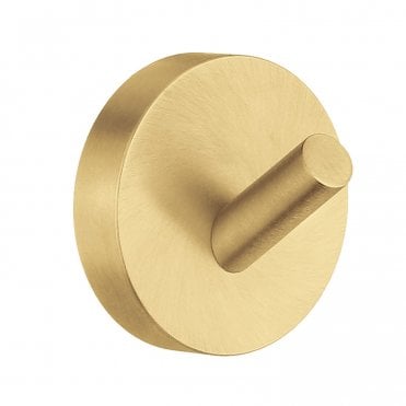 Smedbo Home Towel Hook. Brushed Brass. Diameter 48 mm HV355