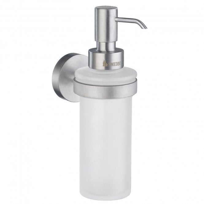 Smedbo  Home Wall Mounted Holder with Glass Soap Dispenser Brushed Chrome HS369