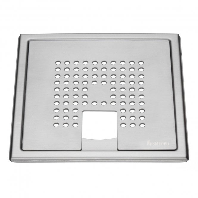 Smedbo  Outline Floor Grating in Brushed Stainless Steel, Pattern: Square for Tub FS503